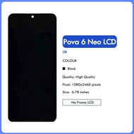 Original LCD For Tecno Pova 6 Neo 5G LCD Display Touch Screen Digitizer LI6 KL8 LCD Replacement