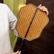 Big Fan Chinese Style Summer Folding Fan Antique Handmade Large Lacquer Fan Bamboo Weaving Durable C