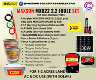 Crilight Solar SET PAGAR ELEKTRIK 0.5 EKAR HINGGA 4 EKAR (AC & DC) MAXSON MXB22 2.2J POLYWIRE PAGAR