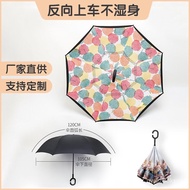 Reverse Umbrella Double LayerCType Hand Free Car Reverse Umbrella Folding Sun Umbrella Straight Rod Advertising Umbrella