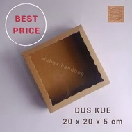 1Pak=10 pcs DUS KUE 20x20x5 DUS KUE BROWNIES Laminasi dalam DUS NASI KOTAK DUS DONAT DUS MAKANAN KEK
