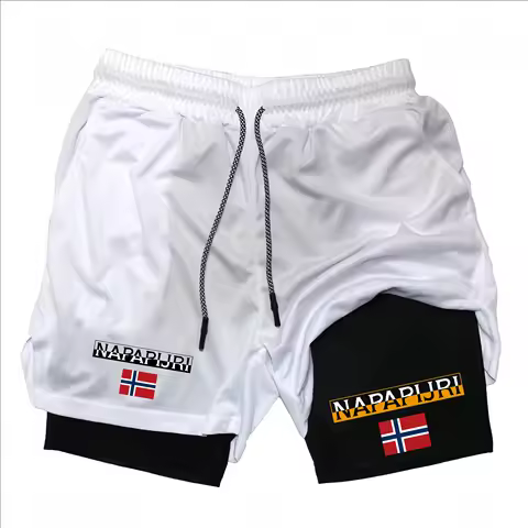 New Men Running Shorts Gym Sports Shorts 2 In 1 Quick Dry Workout Training Gym Fitness Jogging Short