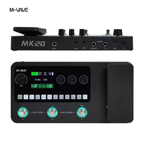 M-VAVE MK-20 Guitar Bass Multi-Effects Pedal With Amp Modeling,Iooper, Drum Machine, And USB Audio I