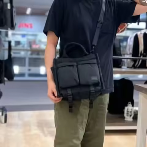 Porter Senses 672-26820 Small Tote Bag Classic Men Simple Crossbody Shoulder Bag Pocket Handbag Trav