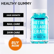 Organic Collagen Gummies -with Vitamin B12 & B6,Biotin Gummies Beauty Supplement Hair Growth Gummies