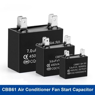 CBB61 4Pin Air Conditioner External Fan Start Capacitor Motor Run Capacitor 1.5UF 2.5UF 3UF 7UF 10UF