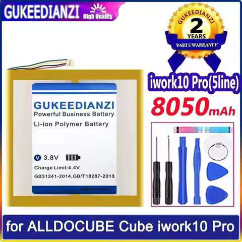 8050Mah Premium Replacement Tablet Battery For Alldocube Cube Iwork10 Pro 5 Wires