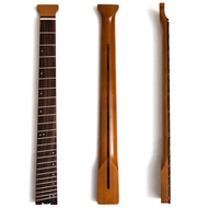Roasted Maple Headless Guitar Neck Wheel Truss Rod 24 Frets,  Medium Jumbo Stainless Frets Bone Nut 