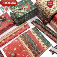 GG 1Pc Pack 70*50cm Christmas Santa Claus Wrapping Paper / Snowflake Elk Kraft Wrapping Paper For Ch