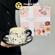 [Penguin] Camellia gift ceramic cup 250ml birthday gift for girlfriend, cute ceramic cup for best fr