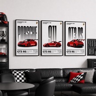 Porsche 911 GT3 RS Frameblock Poster Aesthetic Wall Decoration Room Decoration Racing Car Wall Decor