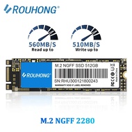 ฮาร์ดดิสก์ SSD ROUHONG Ngff M2 1TB 256GB 512GB M2 SATA 128GB 2280 SATA3 6Gb สำหรับโน้ตบุ๊กและเดสก์ท็