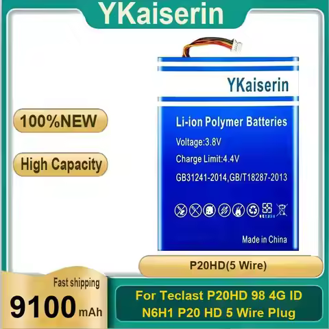 Strong Compatibility 9100Mah For Teclast P20HD 98 4G ID N6H1 P20 HD 5 Wire Plug Laptop Battery Relia