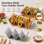 Food-grade Taco Holder Segmented 3 Slots Taco Holder Smooth-surface Stainless Steel Taco Stand