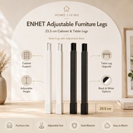 ENHET 23.5CM BLACK LEG STEEL LEG CABINET ADJUSTABLE WHITE BASE ADJUSTABLE FURNITURE LEG TABLE CHAIR 