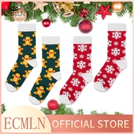ECMLN Cute Animal Design Deer Christmas Socks Woman Funny Calf Socks Snowflake Christmas Tree Print Men Socks New Year Gift Thick Warm