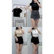 ᥫᩣ.现货ᥫᩣ. READY STOCK CK字母刺绣短版上衣