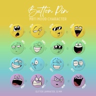Button Pin MBTI Mood Character 32 mm Glitter Laminated – MBTI Series Collection