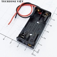 [5 Pieces]- Battery Box, 2xAAA Battery Tray 15cm Extension Cord TechZone Viet