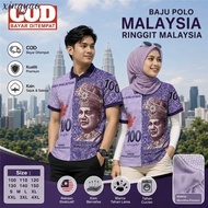 Polo Shirt RM100 Banknote Pattern Unisex Short Sleeve Sizes 100–4XL Comfortable & Stylish Daily Wear