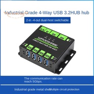 Waveshare Industrial 4-Way USB3.2 Gen 1 Hub 2IN-4OUT Dual Host Shared Random Switching Multiple Prot