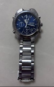 有問題with issue Seiko 精工藍色盤  7T32計時腕錶
