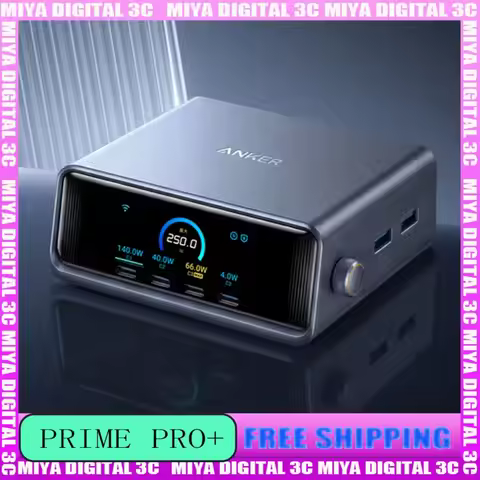 ANKER Prime Pro+ Desktop Charger 250W Charging Station Prime GAN Charger Type-C Fast Charging for IP