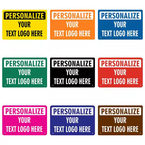 Customize Your Logo Metal Tin Sign, Personalize Your Text Here Wall Decor, Tin Sign, Home Decor, Pla