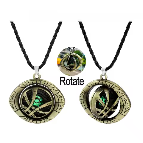 Marvel Legends Doctor Strange pendant Infinity Time Stones Eye of Agamotto Rotatable Necklace for Ma