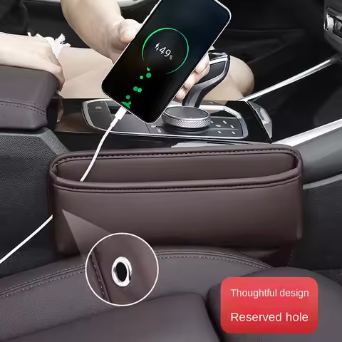 For Hyundai HB20S i30 N GN7 2021~2025 Car Seat Gap Filler Storage Box With Charging Hole Kit Portabl