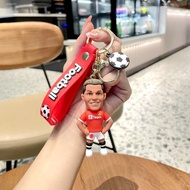 Football Star Ronaldo Figure Keychain Jewelry Bag Pendent Keyring Collection Doll Car Ornaments Key 