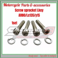 Stainless Steel screw hub Sprocket /Skru Spocket Rantai AR80 LC135 Y15 LC5S EX5 screw allenkey LKEY