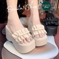 NS2 Soft leather bow sandwich sandals 10 Cm high - Bonita Shoes BM231
