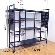TMALL 💥ถูกที่สุด💥   W56 ชั้นวางของในครัว 130cm ชั้นวางของเอนกประสงค์ พร้อมหล้อ เคลื่อนย้ายได ประหยัด