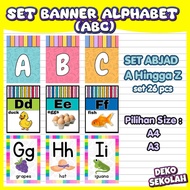🌈 SET BANNER ALPHABET (ABC) – DEKO PEMBELAJARAN CERIA & MENARIK | ABJAD HURUF🌈