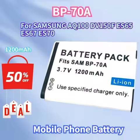 New 1200mAh BP70A BP-70A Replace Battery For SAMSUNG AQ100 DV150F ES65 ES67 ES70 ES71 ES73 ES74 ES75