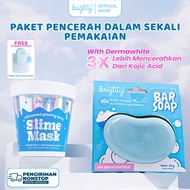 Brighty Advanced Glowing Body Slime Mask X Glow & Bright Bar Soap Brightening Body Mask Moisturizing