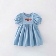 New summer dress for girls with short sleeves, European and American style, small and medium round n