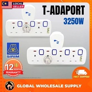 GLOBAL PRO Sirim T Adaptor Wall Extension Soket Plug Adapter  Extension Plug Extension Cord Universa