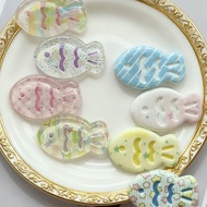 10PCS Printed Fish Charms for DIY Random Mixed(14-14)