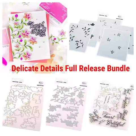 Lush Elegance Metal Cutting Dies Stamps Stencil Hot Foil Plate Scrapbook Decoration Stencil Embossin