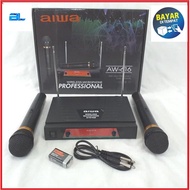 mic wireless microphone professional AIWA 616 hitam