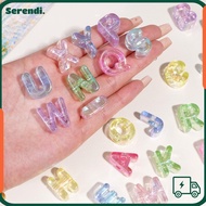 SERENDI 10pcs Iridescent Beads, Acrylic Phone Chain Letter Beads,  DIY Keychain Mixed Color Bag Char