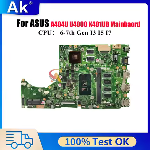 K401UB Laptop Motherboard For ASUS VivoBook K401UQK K401UB A404U U4000 K401UQ K401U Mainboard W/ I3 