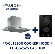 FUJIOH FR-CL1890R Made-in-Japan OIL SMASHER Cooker Hood (Recycling) + FH-GS2525 Gas Hob with 2 Burners