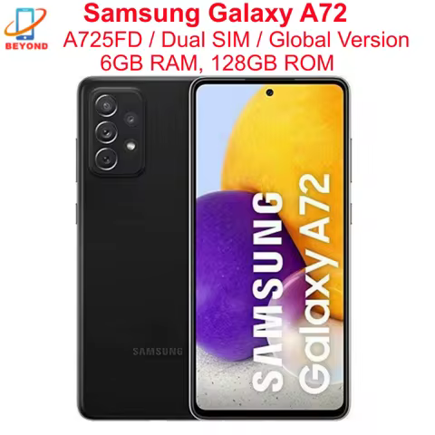 Samsung Galaxy A72 A725FD Dual Sim 6.7" 6GB RAM 128GB ROM Snapdragon 720G Octa Core 4 Camera NFC 4G 