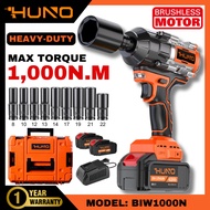 [Heavy-Duty] HUNO 1000NM Brushless Cordless Impact Wrench 1/2'' High Torque Electric Wrench Tire