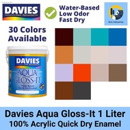 ┋☜Davies Aqua Gloss It Odorless Water Based Paint 1 Liter 100% Acrylic Quick Dry Enamel Brix