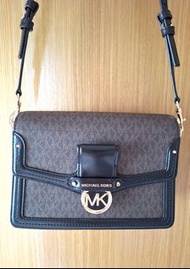 正品Michael Kors Jessie真皮中號老花单肩及斜挎袋