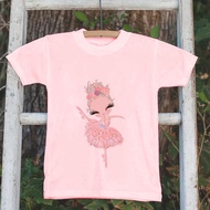 Pink Swan Ballet Girl Shirts Baby Tops Short Sleeve T-Shirt Casual Wear Short Tees